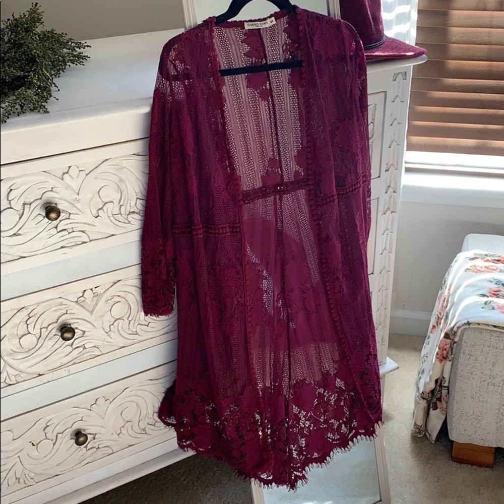 Burgundy/Wine/Marsala Lace Duster
